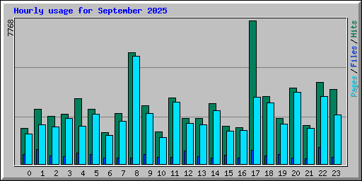 Hourly usage for September 2025