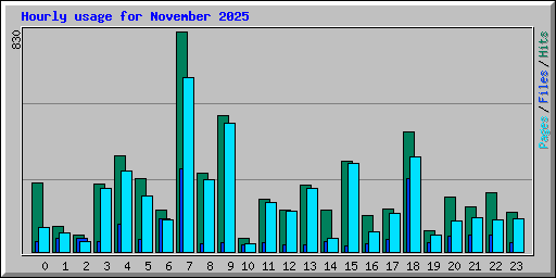 Hourly usage for November 2025
