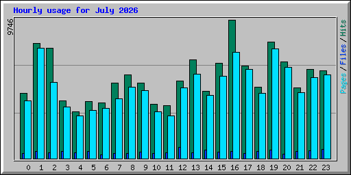 Hourly usage for July 2026